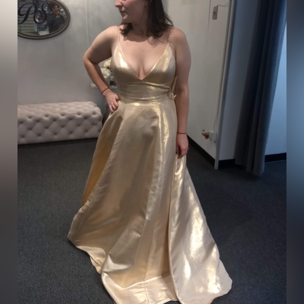 Sherri Hill Gold Prom Dress Size 12